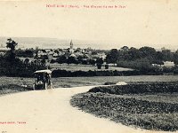 Vues gnrales et vie communale  Vue de la grande courbe, construite pour remplacer le raidillon de l'actuelle rue Vieille Cte,  l'entre du village, ct Courcelles-sur-Seine ; au premier plan, trs certainement la Renault du photographe...